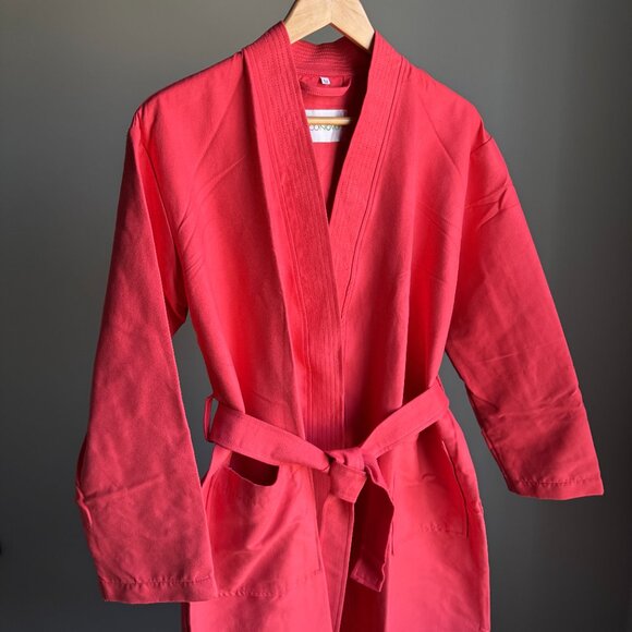 NEW Red Unisex Wrap Robe Soft Microfiber - Picture 6 of 15